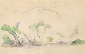 Mont Sainte-Victoire（紙にトイレ） 作： Paul Cézanne