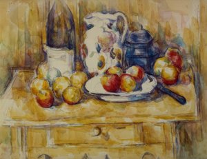 静物：ドレッサーのりんご 作： Paul Cézanne