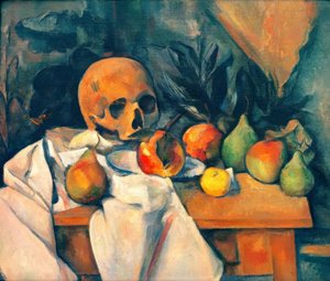 頭蓋骨のある静物 作： Paul Cézanne