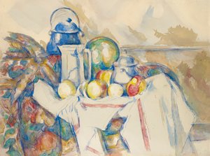 ミルクジャグ、メロン、シュガーボウルのある静物、1900-1906. 作： Paul Cézanne