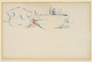 静物、トイレタリー、1885-90年頃（紙に黒鉛と水彩画