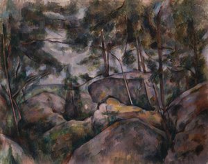 森の岩、1890年代。 作： Paul Cézanne