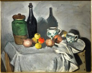 静物（果物と料理） 作： Paul Cézanne