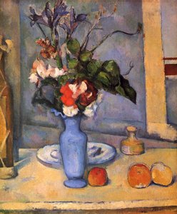 青い花瓶のある静物 作： Paul Cézanne