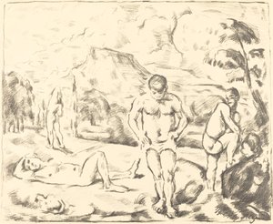 The Bathers Large Plate、1896-1897。 作： Paul Cézanne