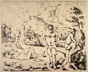 The Bathers, c.1898 (litho) 作： Paul Cézanne