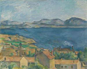 1885年頃、レスタケから見たマルセイユ湾 作： Paul Cézanne