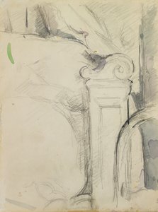 ベッドステッド（紙に鉛筆とトイレ） 作： Paul Cézanne