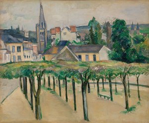 ムランのプレフェクチュール広場から見たサン・アスペ教会 作： Paul Cézanne