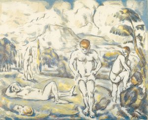 入浴者（大皿） 作： Paul Cézanne