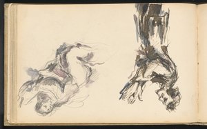 「ドラクロワの神格化」のためのヴィクトル・ショケと天使 作： Paul Cézanne