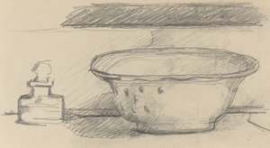 洗面器と香りのボトル [recto] 作： Paul Cézanne