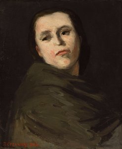 女性の頭、テテ・ド・ファム、1864 作： Paul Cézanne