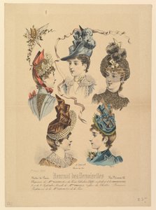 レディース ハット、No. 4671、Journal des Demoiselles、1888 年 4 月 1 日。 作： Paul Deferneville