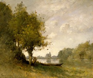 ナンジス近くの池、1880-95年。 作： Paul Desire Trouillebert