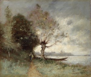 シューズ近くのロワール銀行、1893年。 作： Paul Desire Trouillebert