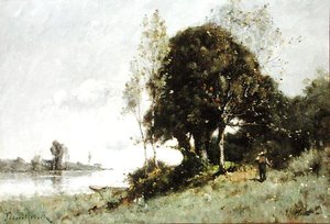 ロワール河畔の島（油彩・キャンバス） 作： Paul Desire Trouillebert