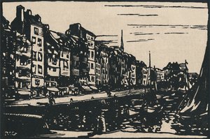 「オンフルール - オールド ベイスン」、1919 年 作： Paul Elie Gernez