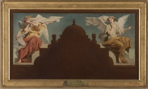 サン・テティエンヌ・デュ・モン教会のスケッチ：ドゥ・アンジュ・アッシ、1874年（油彩・カンヴァス）
