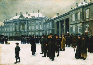 アマリエンボー宮殿の衛兵交代、1902-1903 作： Paul Fischer