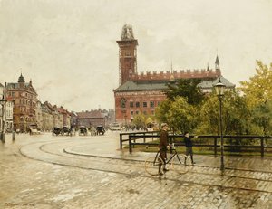 Raadhuspladsen、コペンハーゲン、1893 作： Paul Fischer
