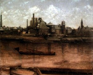 テムズ川に浮かぶ台船 作： Paul Fordyce Maitland