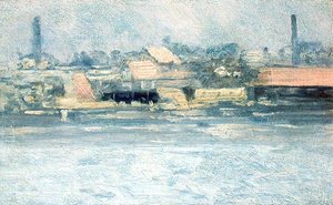 バタシー・ウォーターフロント（油彩・キャンバス 作： Paul Fordyce Maitland