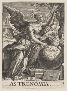 プレート 7: アストロノミア、The Seven Liberal Arts から。 1628-66.、約。 1628-66。 作： Paul Fürst
