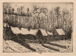 6つのエッチング: 茅葺きのパン屋、オーヴェル 作： Paul Gachet