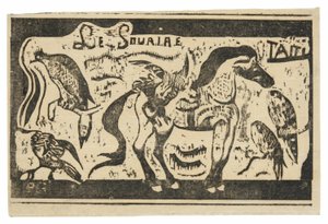 馬と鳥、Le sourire のヘッドピース 作： Paul Gauguin