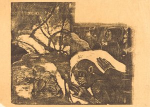 森の中のマオリの女性、マナオ・トゥパパウ 彼女は精霊に悩まされている、18941895. 作： Paul Gauguin