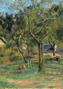 ビホレル教会下の果樹園、1884年 作： Paul Gauguin