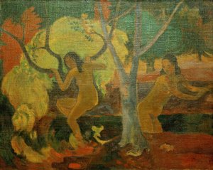 タヒチの海水浴客 作： Paul Gauguin