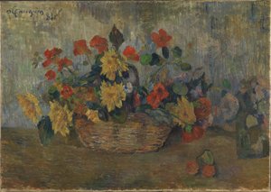 花のバスケット、1884年。 作： Paul Gauguin