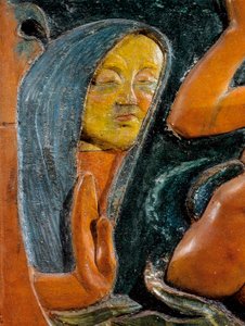 ミステリアスであること（詳細） 1890年（多色木彫刻 作： Paul Gauguin