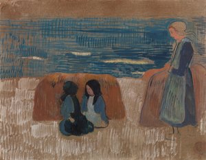 海辺のブルトン女性 作： Paul Gauguin