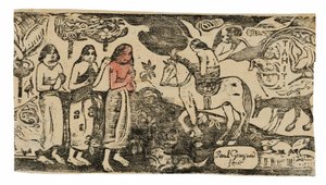 後期木版画組曲より 転居 作： Paul Gauguin