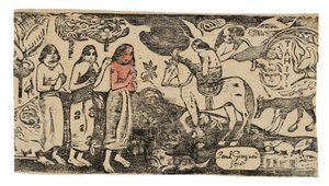 居住地の変更、後期木版画組曲より 作： Paul Gauguin