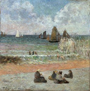 ディエップの海岸 par Gauguin, Paul Eugene Henri (1848-1903).キャンバスに油彩、サイズ：71,5x71,5 作： Paul Gauguin