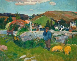 豚飼い。 1888 作： Paul Gauguin