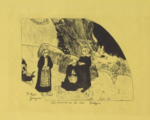 海のドラマ：ブルターニュ、1889年 作： Paul Gauguin