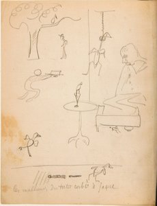 1889-90年の若いジャックブーケのために制作されたドローイングのアルバムからのドローイング 作： Paul Gauguin