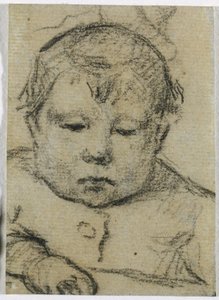 子供の頃のエミール・ゴーギャン、右手を前に 1875-76年頃（黒いクレヨン） 作： ポール・ゴーギャン