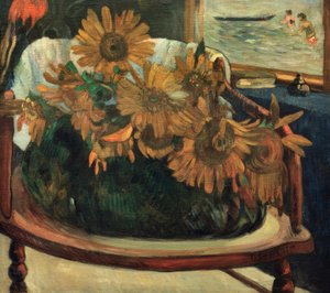 ひまわりの花の椅子I 作： Paul Gauguin