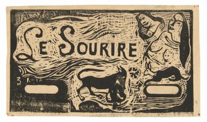 キツネ、2人の女性の胸像、ウサギ、「Le sourire」のためのヘッドピース 作： Paul Gauguin