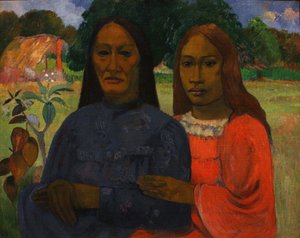 フランス語  Mère et fille 母と娘 作： ポール・ゴーギャン