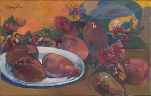 フランス語  Nature morte aux mangues マンゴーのある静かな生活 作： ポール・ゴーギャン