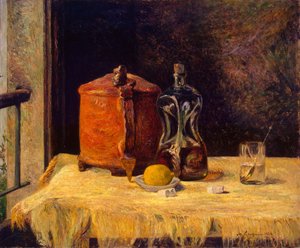 フランス語：À la fenêtre, nature morte 窓辺の自然 作： ポール・ゴーギャン