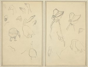 ガチョウ; ガチョウのボンネットの女の子 [直訳] 作： Paul Gauguin