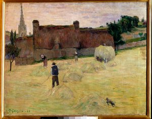 ブルターニュのヘイ ポール・ゴーギャン（1848-1903）の絵画 1888年 Sun.0.73 x 0.92 m パリ、オルセー美術館 作： Paul Gauguin
